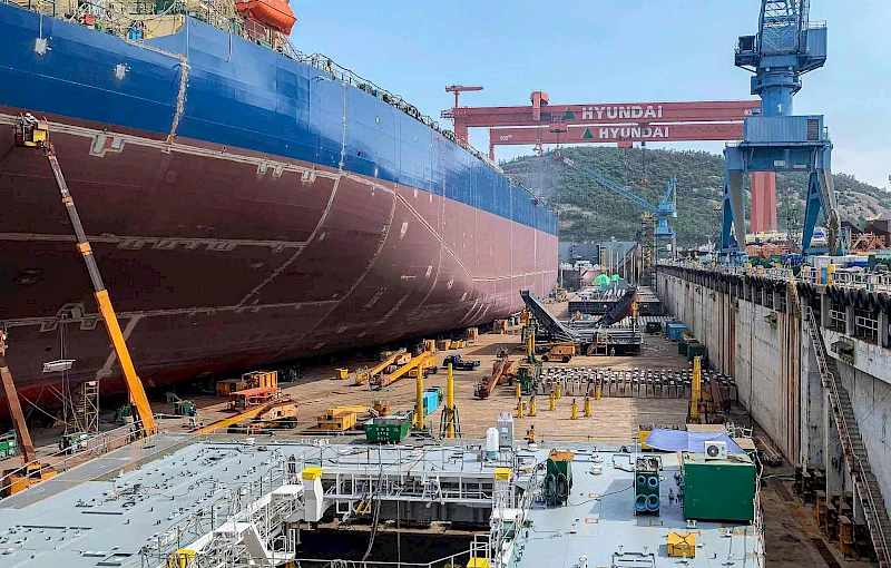 Navio petroleiro da Sonangol em construção na Coreia do Sul (Foto Arquivo)