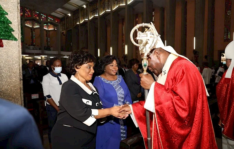 Vice-Presidente da República e Presidente da AN na missa  em homenagem ao Papa Bento XVI