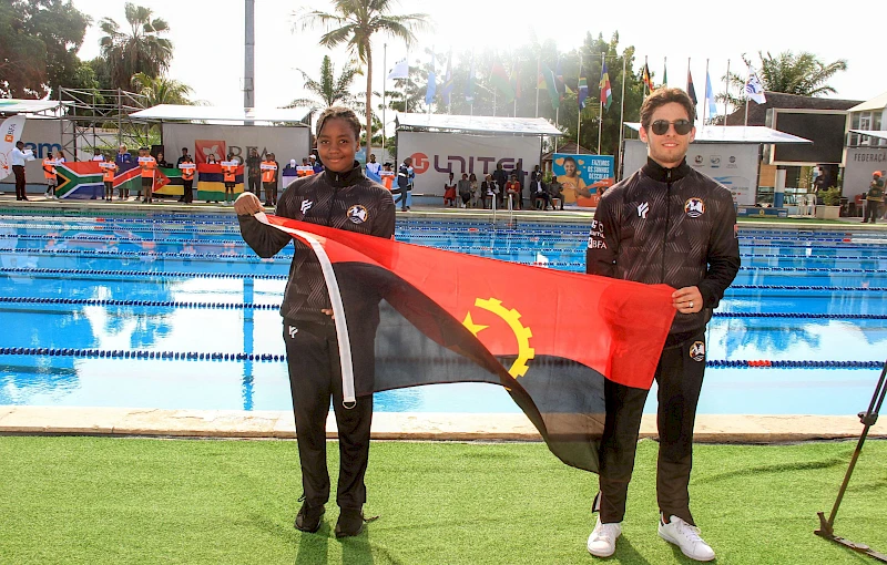 Atletas del combinado nacional de natación