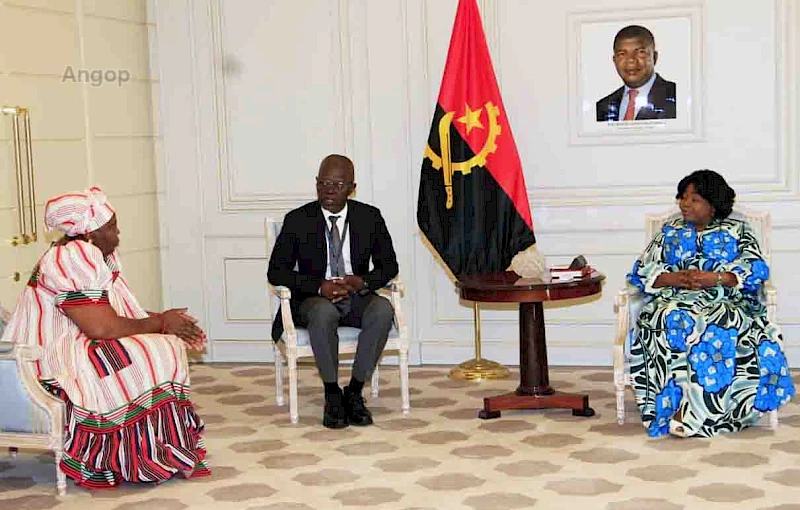 Vice-President Esperança Costa receives in audience Chairwoman of the Pan-African Women's Organisation, Eunice Lipinge.