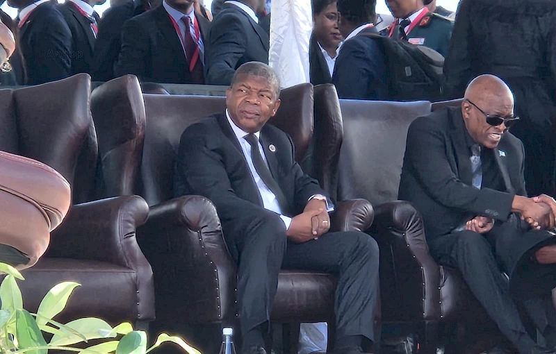 Presidente João Lourenço durante as exéquias fúnebre  de Hage Geingob, em Windhoek, Namíbia