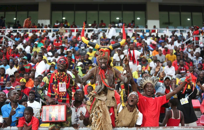 Adeptos angolanos durante o jogo contra à equipa da República Centro Africana